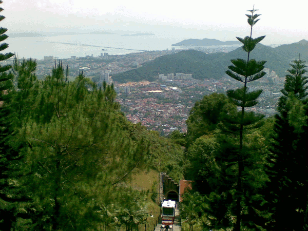 Funicular train (foreground) and Penang bridge (background)
