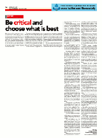 Sun, Malaysia: Be critical choose what is best